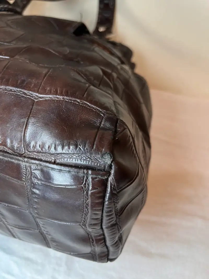 Cartera cuerina cafe - 6