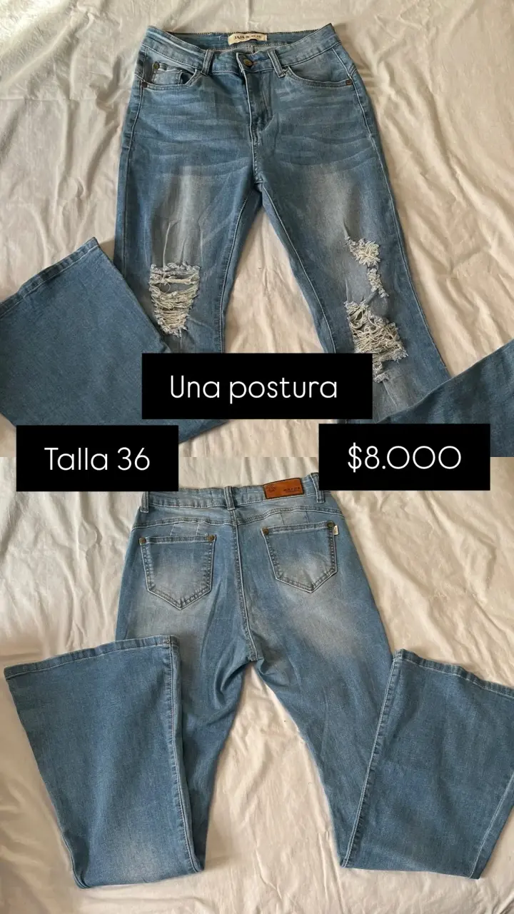 Jeans azules desgastados talla 36