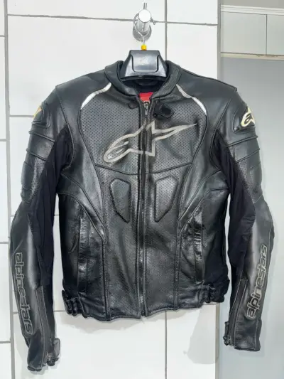 Chaqueta de cuero Alpinestars para motociclista - miniatura 1