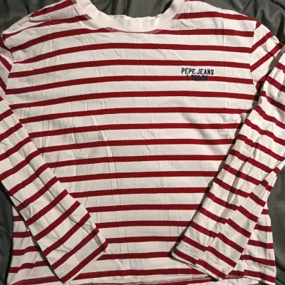 Polera a rayas Pepe Jeans roja y blanca - miniatura 1