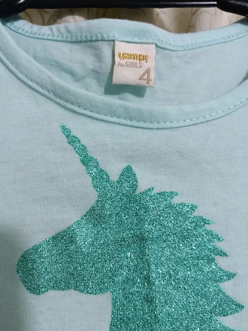 Vestido infantil celeste con unicornio - 3