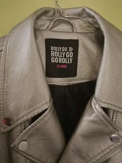 Chaqueta de ecocuero plateada Rolly Go - miniatura 3