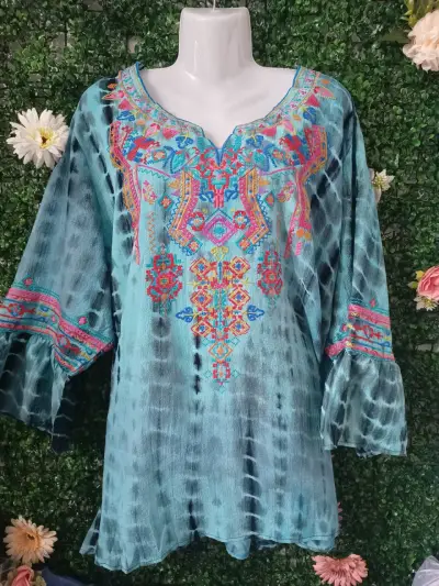 Blusa bohemia floral para mujer - miniatura 2