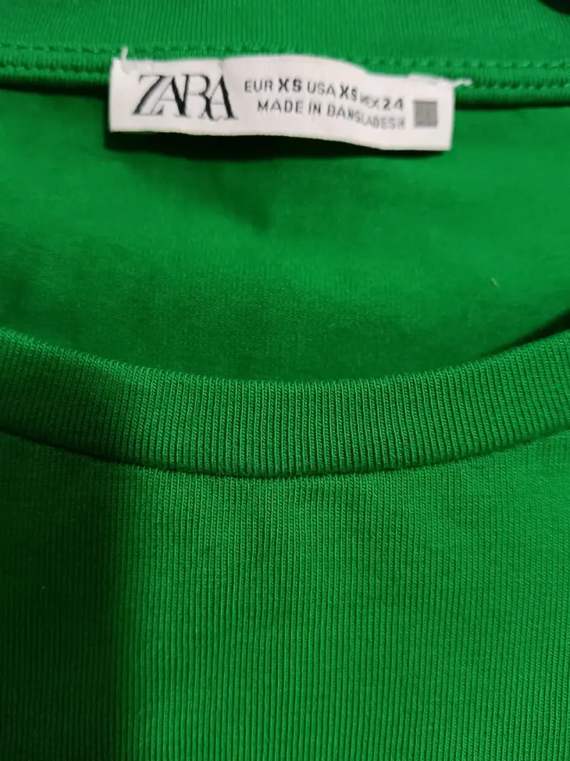 Polera verde corta Zara para mujer - 2