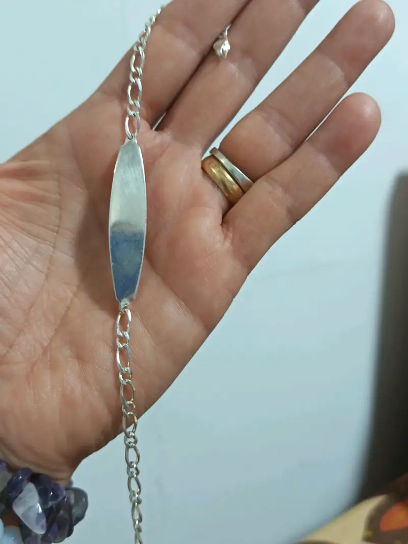 Pulsera de plata con diseño ovalado - 1