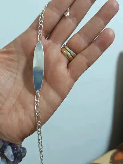 Pulsera de plata con diseño ovalado - miniatura 1