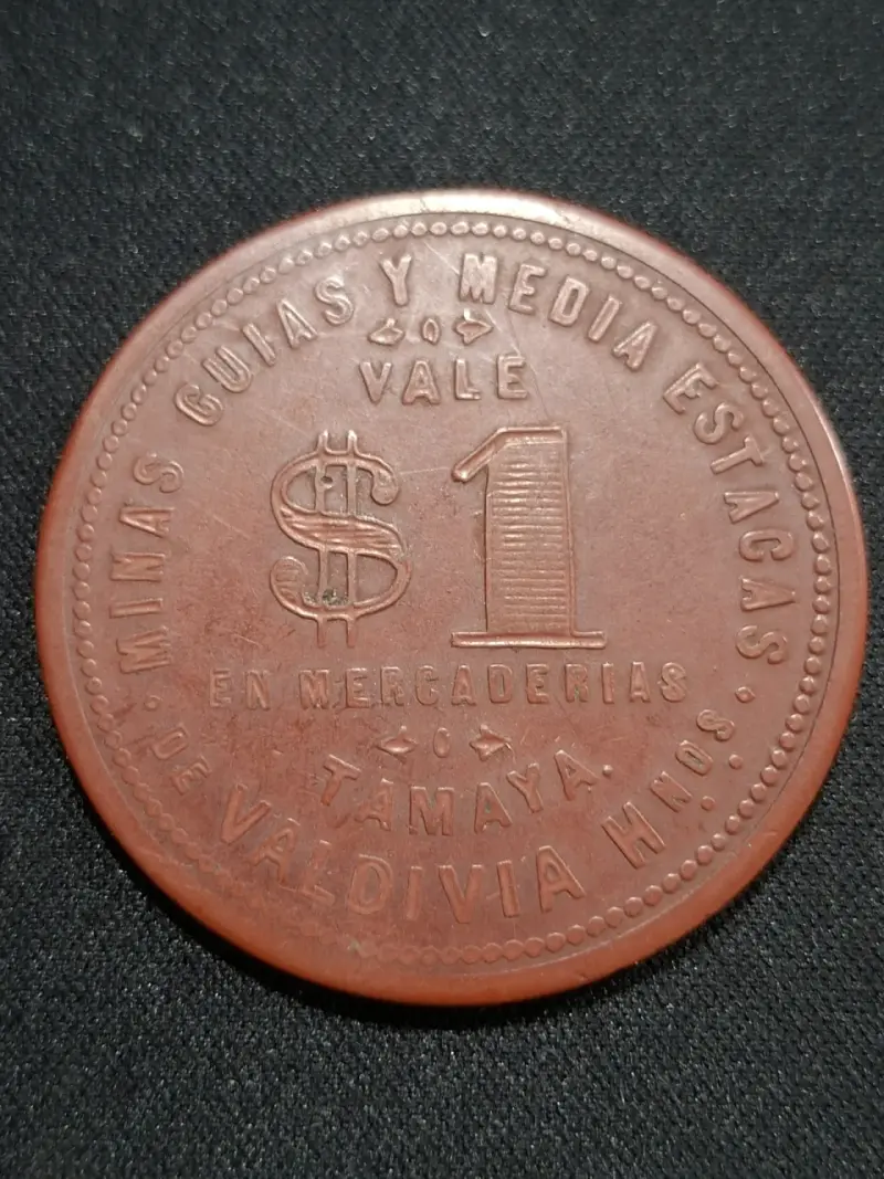 Ficha salitrera Tamaya V. Hnos $1 - 2