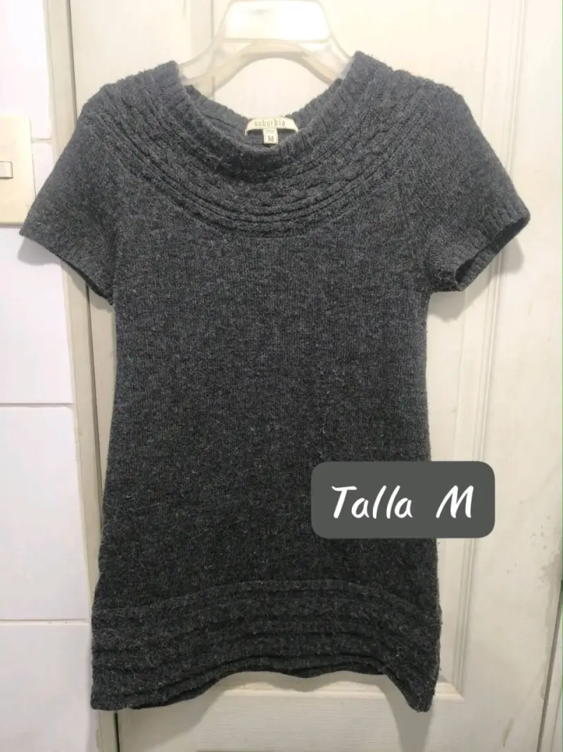 Vestido de punto gris talla M