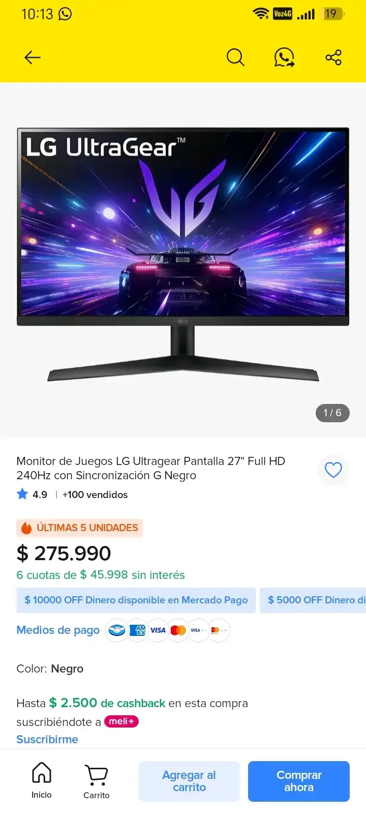 OFERTA! Monitor LG Gaming 27' 240hz 1ms PRO - 5