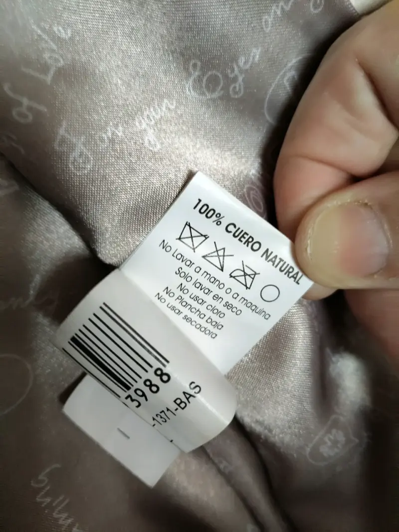 Chaqueta de cuero beige para mujer talla XL - 4