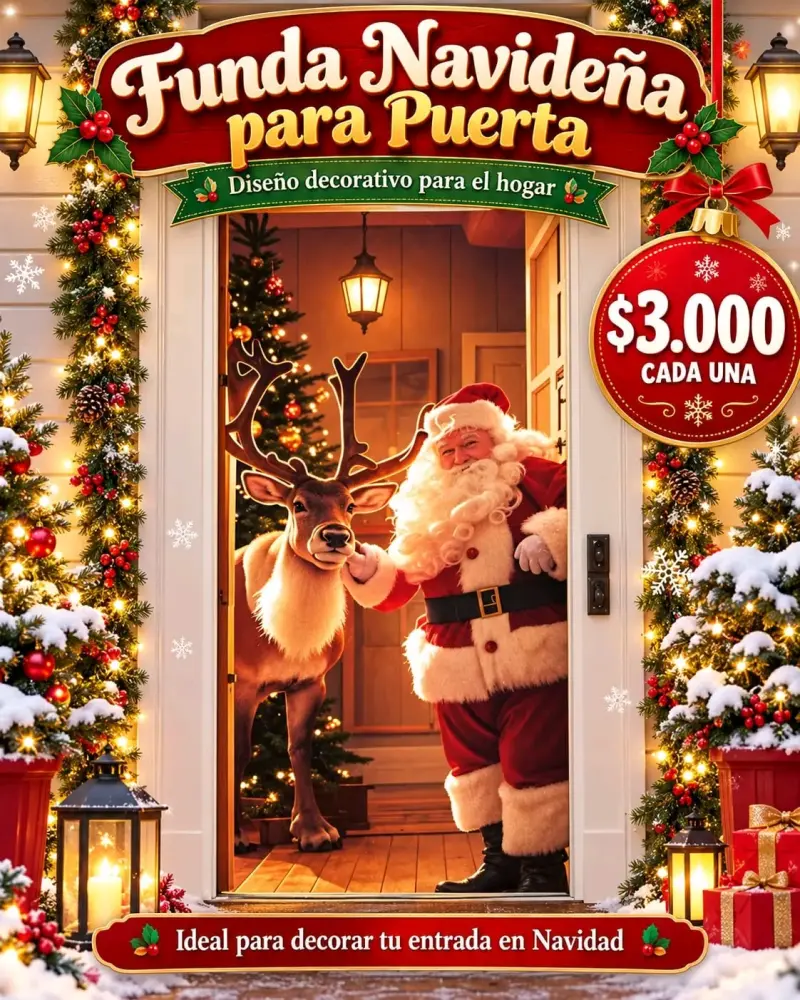 Funda Navideña para Puerta Decorativa