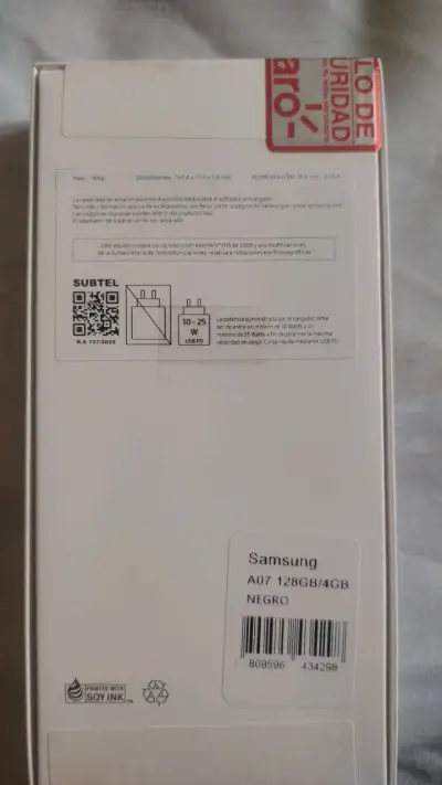 Samsung Galaxy A07 128GB Negro Nuevo - miniatura 2