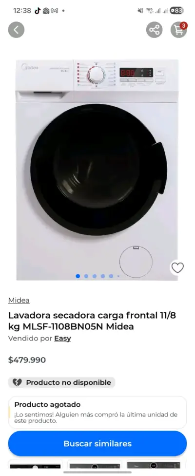 Lavadora secadora Midea 11/8 kg carga frontal - miniatura 2