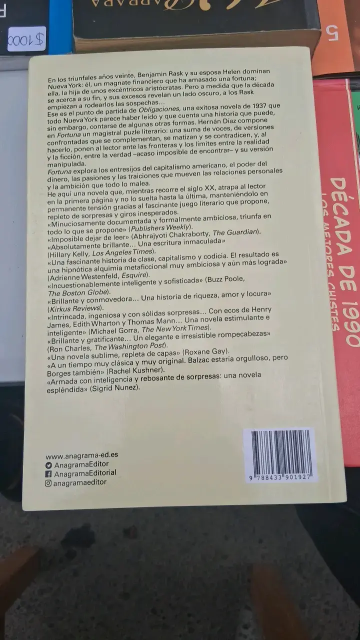 Libro 'Fortuna' de Hernán Díaz - 2