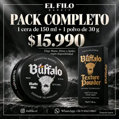 Pack Completo Cera y Polvo Texturizador Buffalo - miniatura 1