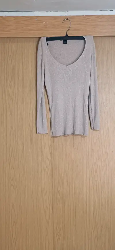 Suéter de mujer beige brillante August Silk - miniatura 1