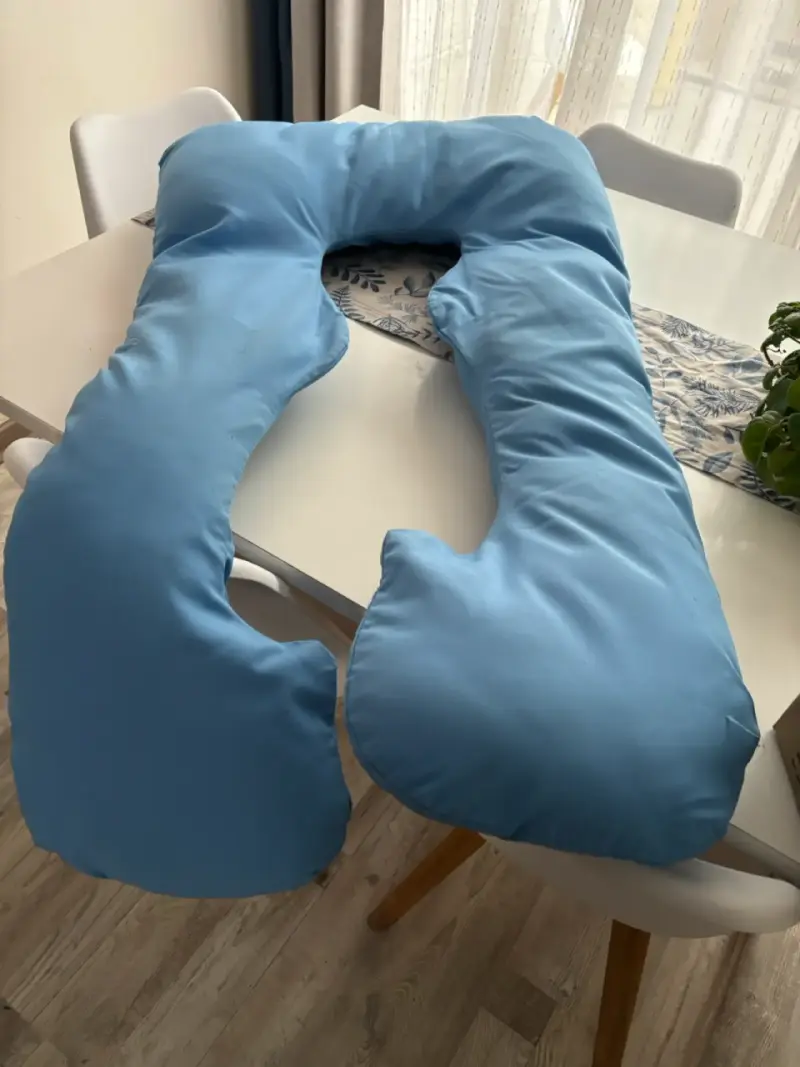 Cojín de embarazo en forma de U azul - 1