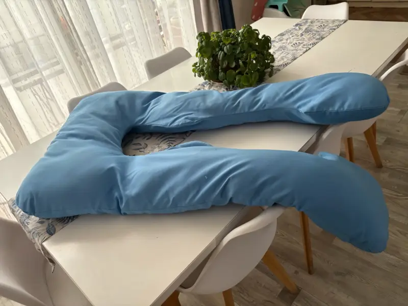 Cojín de embarazo en forma de U azul - 3