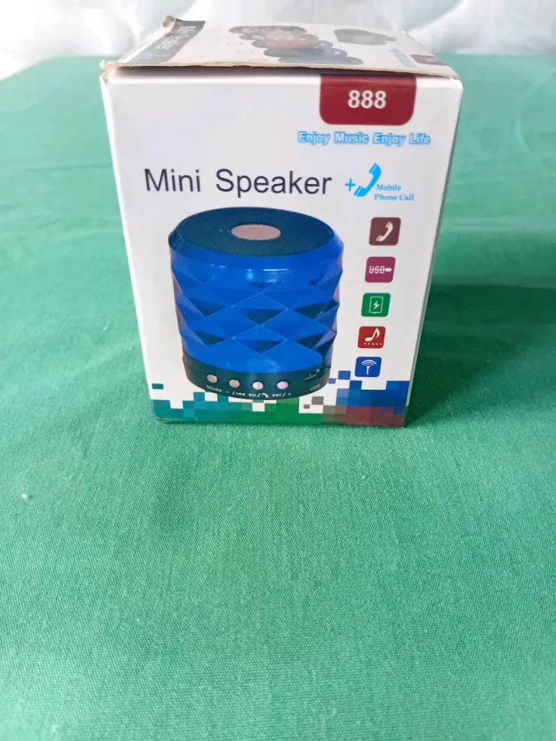 Mini parlante Bluetooth azul con USB y llamada - 1