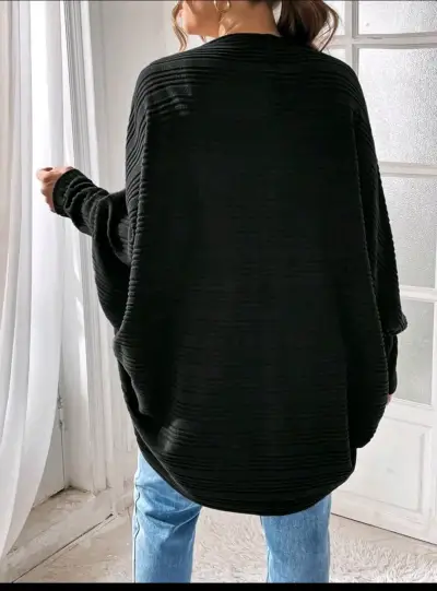 Cárdigan Oversize Negro para Mujer - miniatura 1