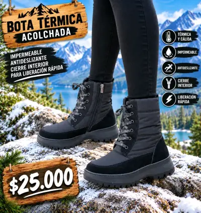 Botines de Mujer Negros con Taco y Cierre Lateral - miniatura 5