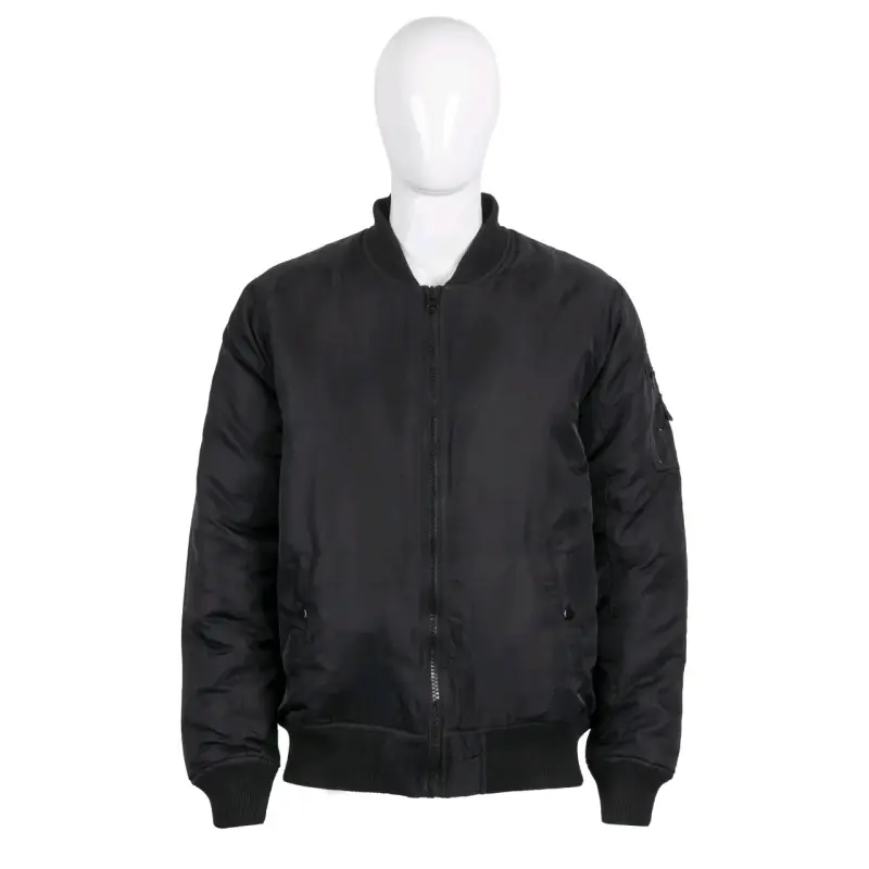 Chaqueta bomber negra unisex estilo casual