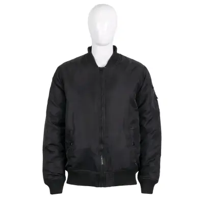 Chaqueta bomber negra unisex estilo casual - miniatura 1