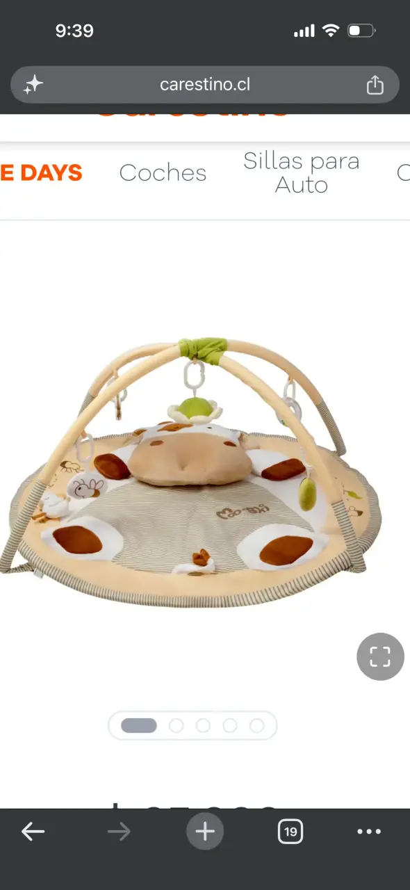Gimnasio para bebé con diseño de vaca