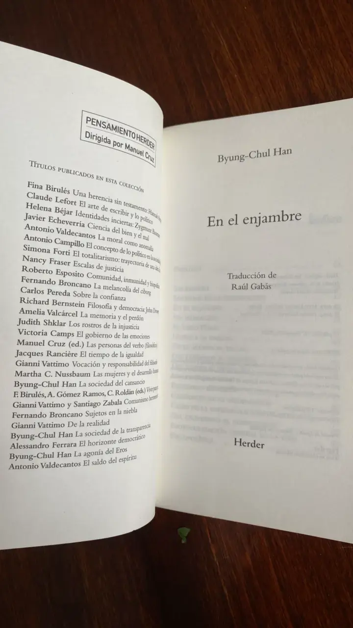 Libro 'En el enjambre' de Byung-Chul Han - 4