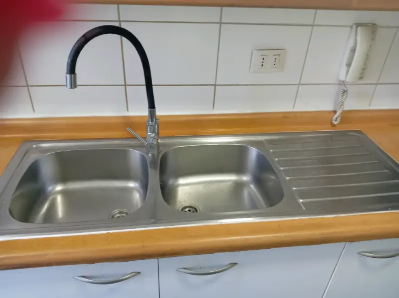Lavaplatos doble de acero inoxidable con escurridor - 2