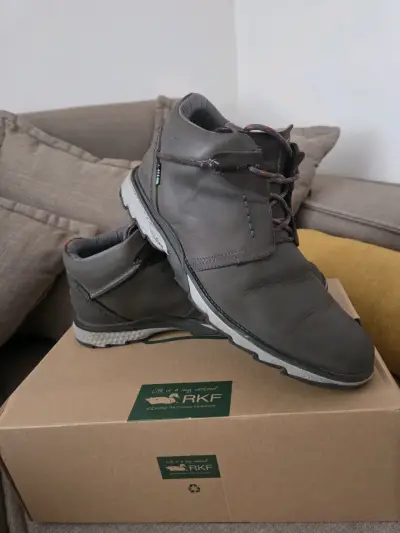 Botines de cuero gris RKF para hombre - miniatura 1