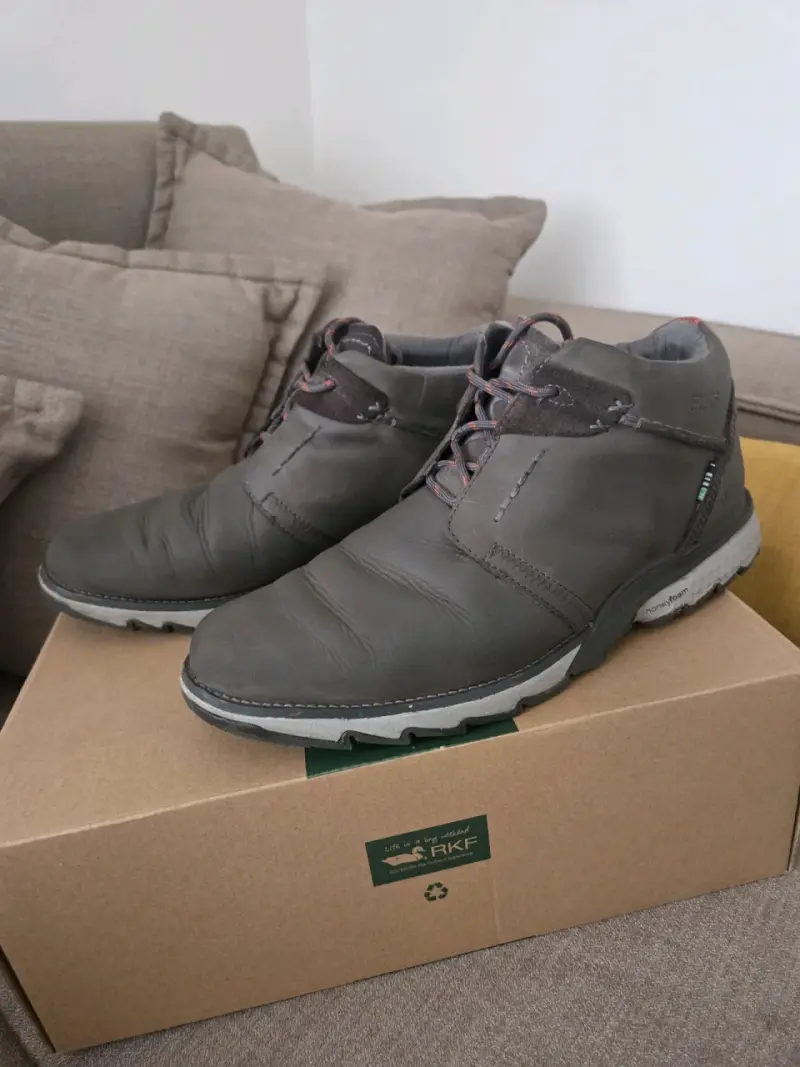 Botines de cuero gris RKF para hombre - 3