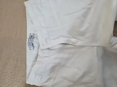 Pantalones blancos de mezclilla mujer - miniatura 3
