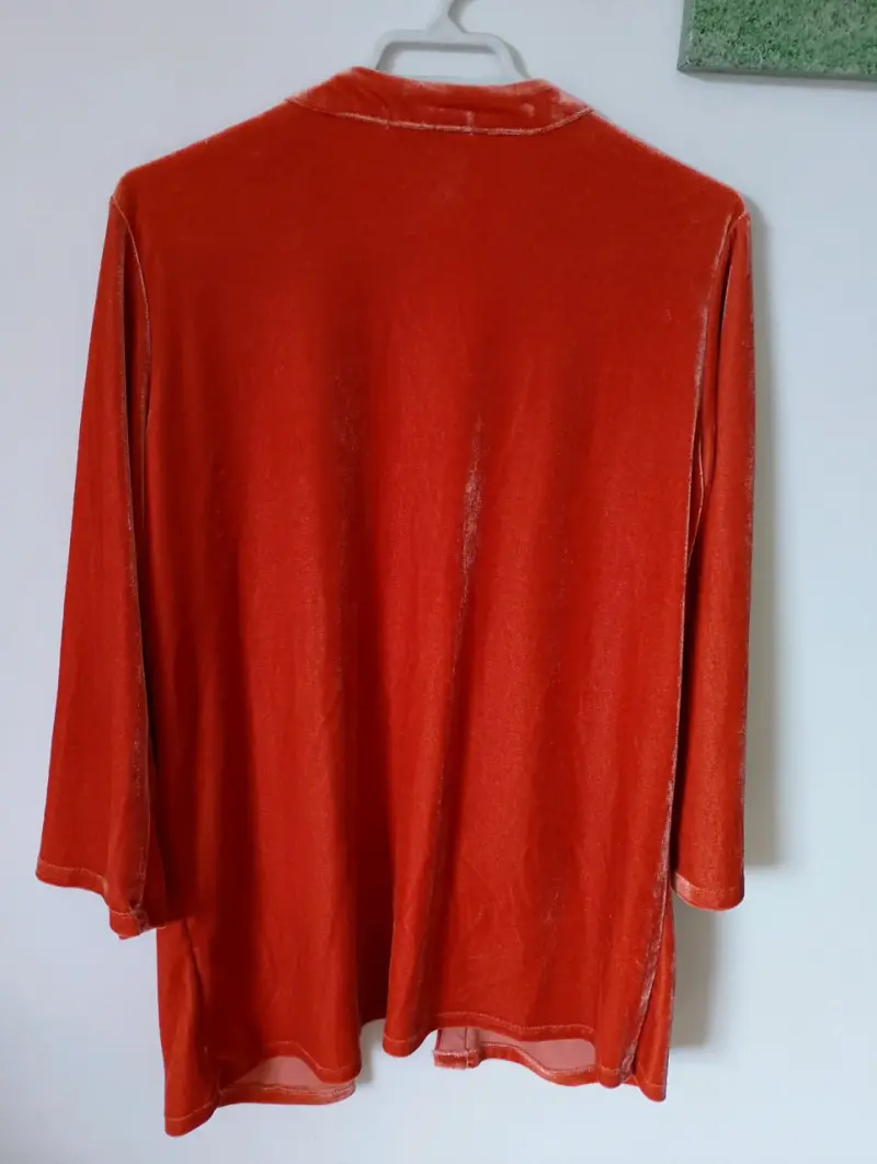 Kimono de terciopelo naranja con lentejuelas - 2