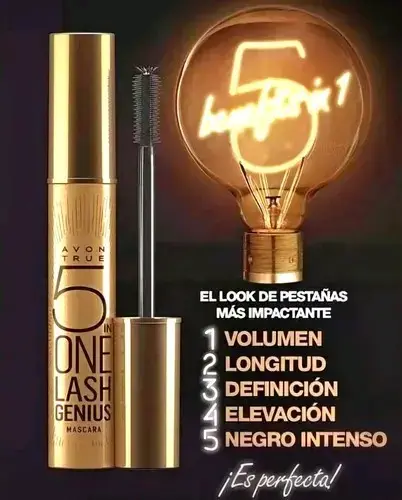 Máscara de Pestañas Avon True 5 en 1 Lash Genius