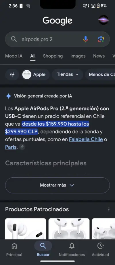 🔥 Oportunidad: AirPods Pro 2 (USB-C) Apple Origina - miniatura 5