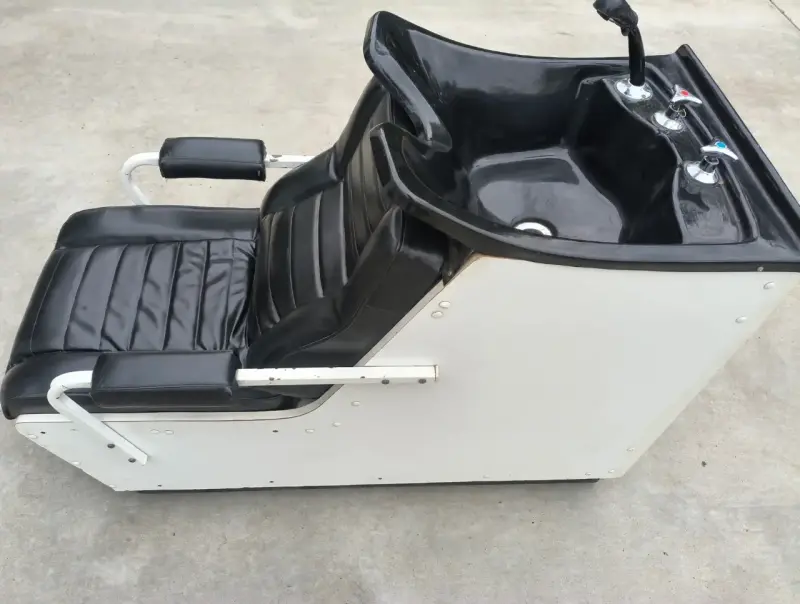 Lavacabezas de peluquería con silla reclinable negra - 2