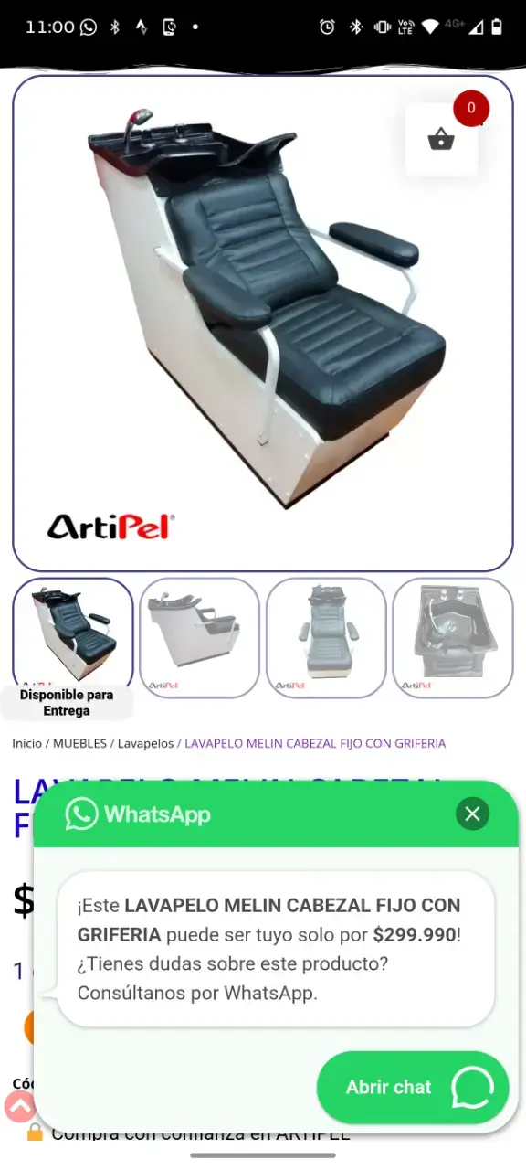 Lavacabezas de peluquería con silla reclinable negra - 5