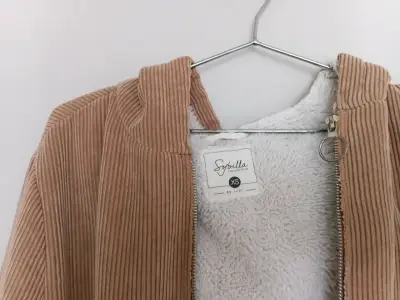 Chaqueta de pana beige con capucha Sybilla - miniatura 1