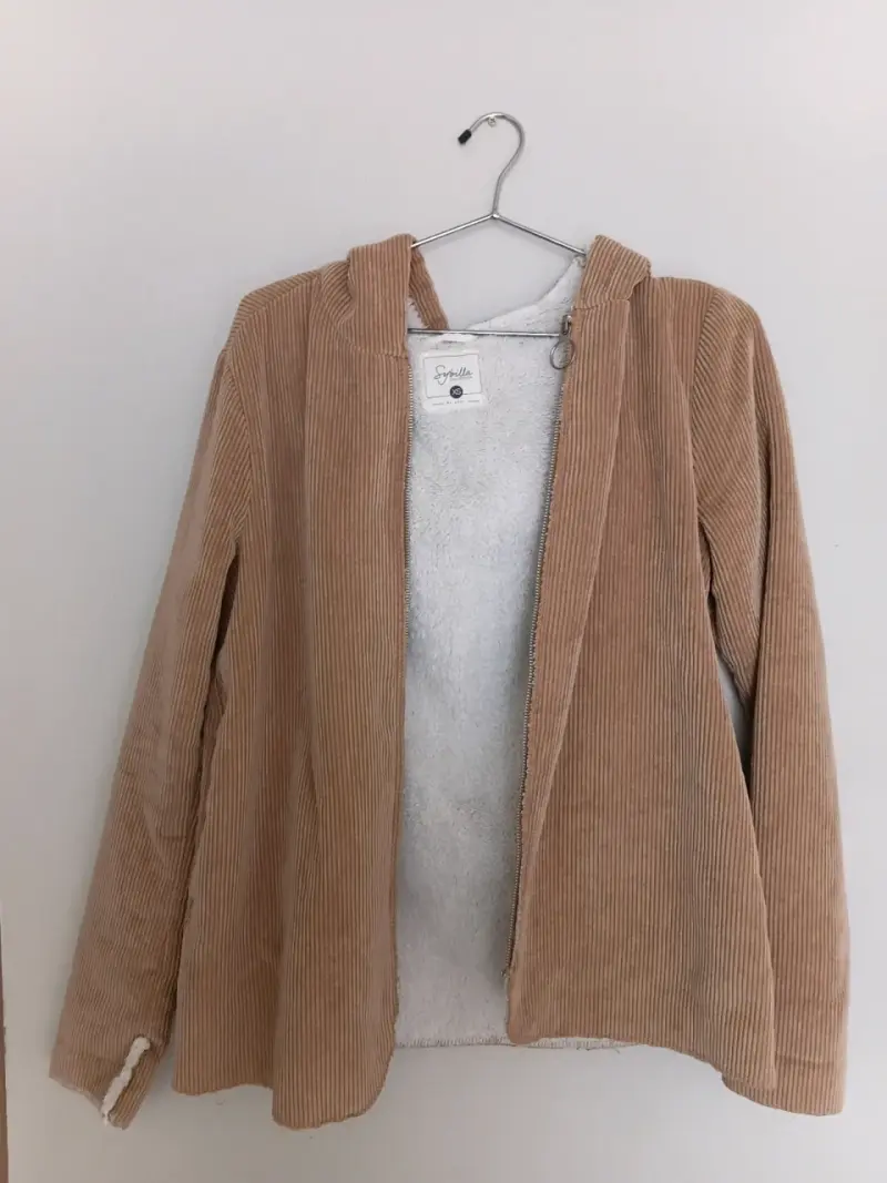 Chaqueta de pana beige con capucha Sybilla - 3