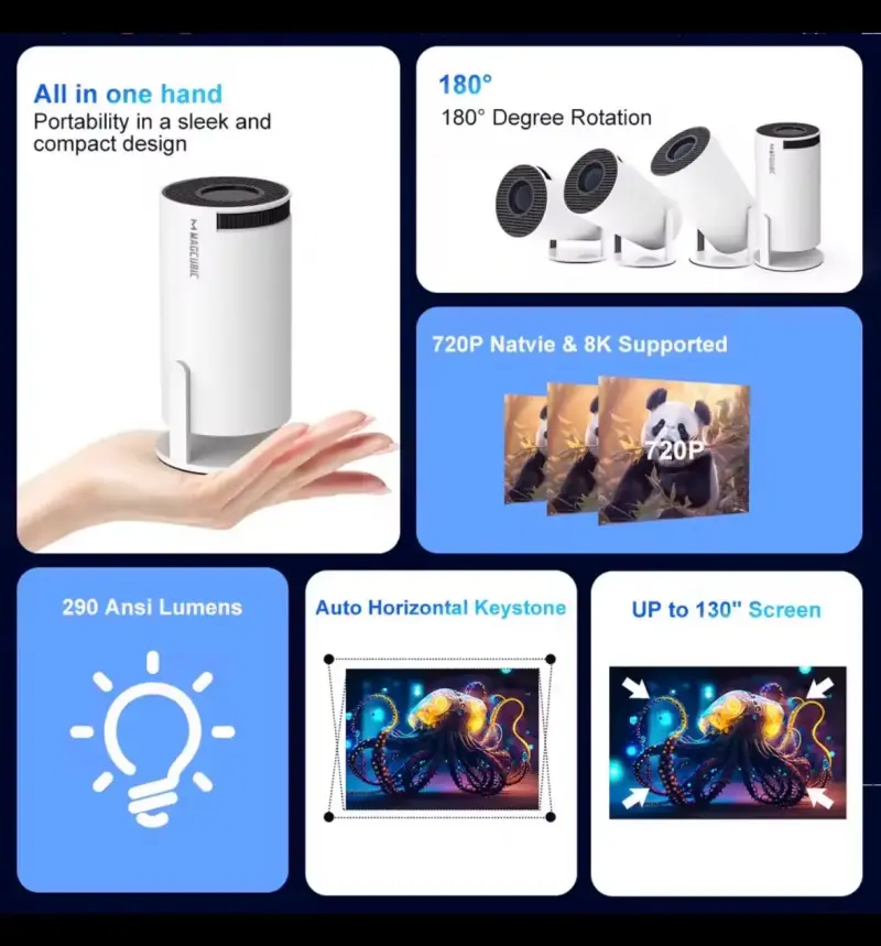 Proyector portátil Magcubic con WiFi y Android - 4