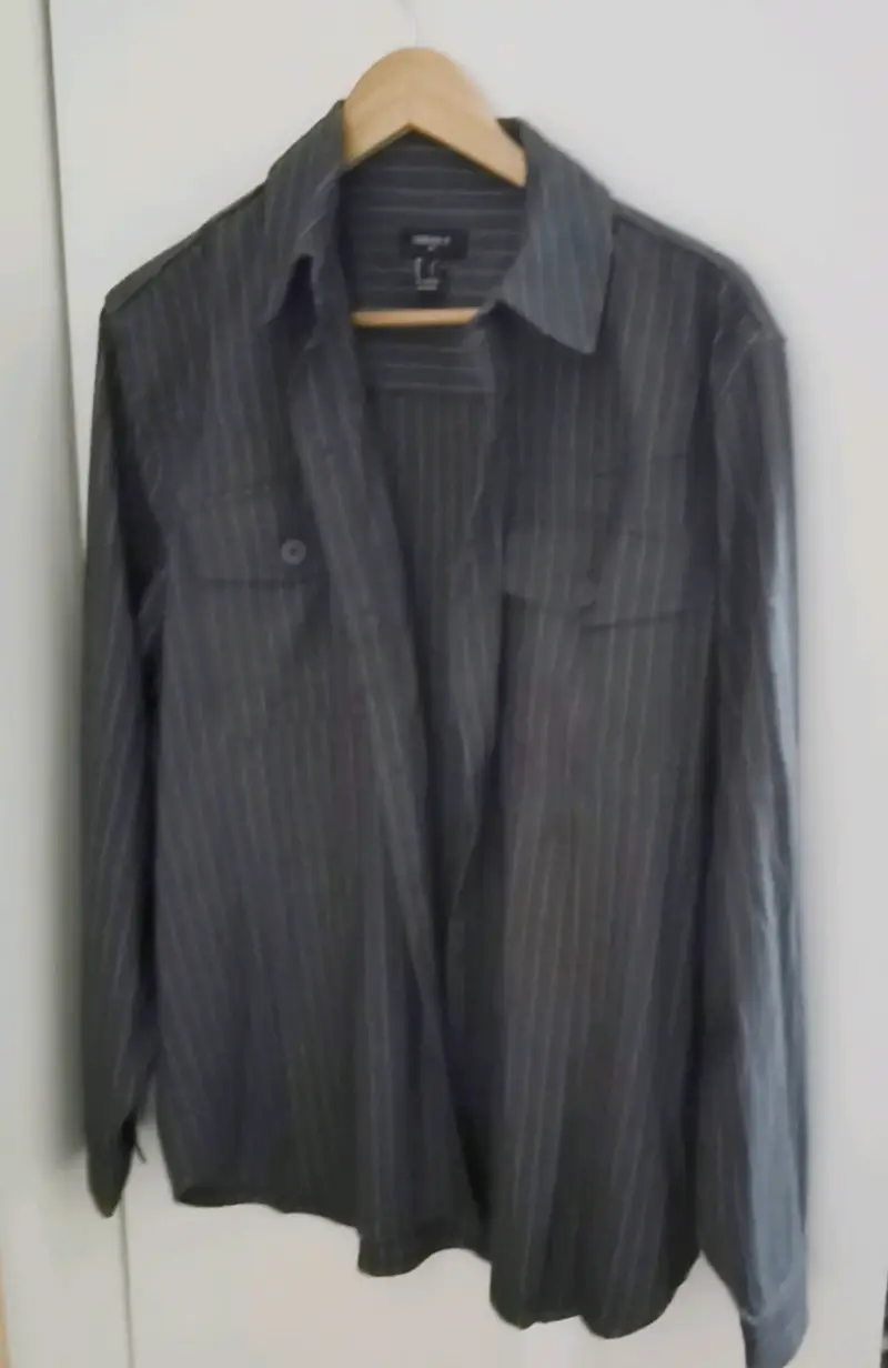 Camisa a rayas gris Forever 21 oversize - 1