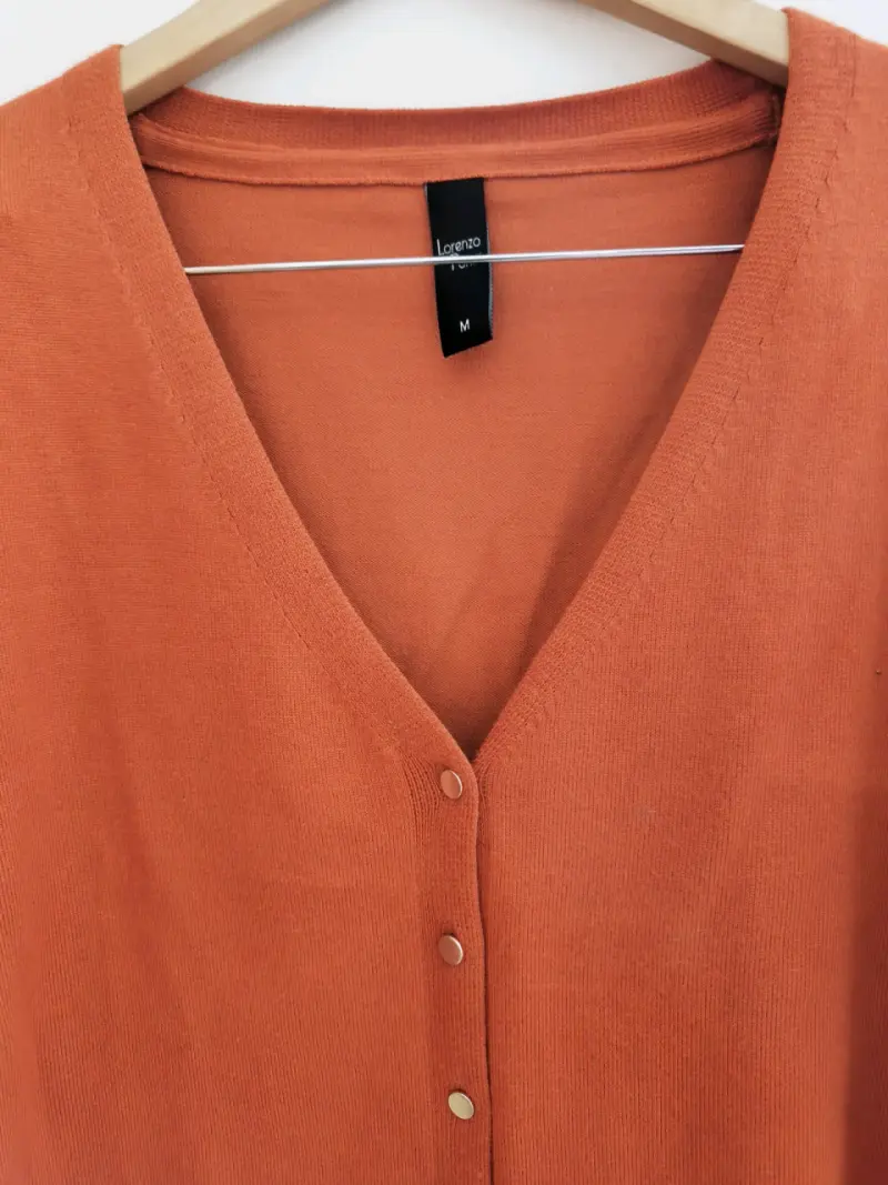 Cardigan de punto naranja para mujer - 2
