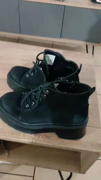 Botines negros de cuero Sybilla talla 35 - miniatura 1