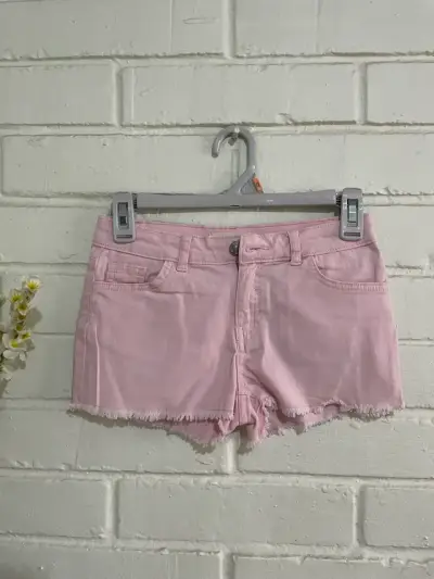 Shorts de mezclilla rosados para niña - miniatura 1