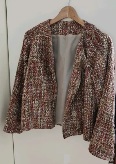 Chaqueta de lanilla multicolor para mujer - miniatura 2