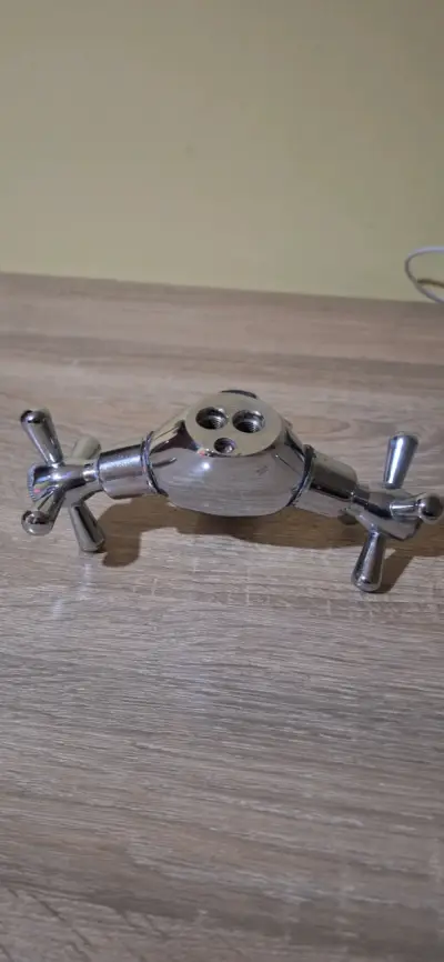 Grifo de baño cromado con doble manija - miniatura 8