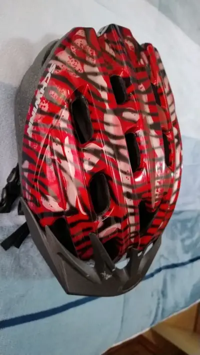 Casco de bicicleta rojo y negro para adulto - miniatura 4