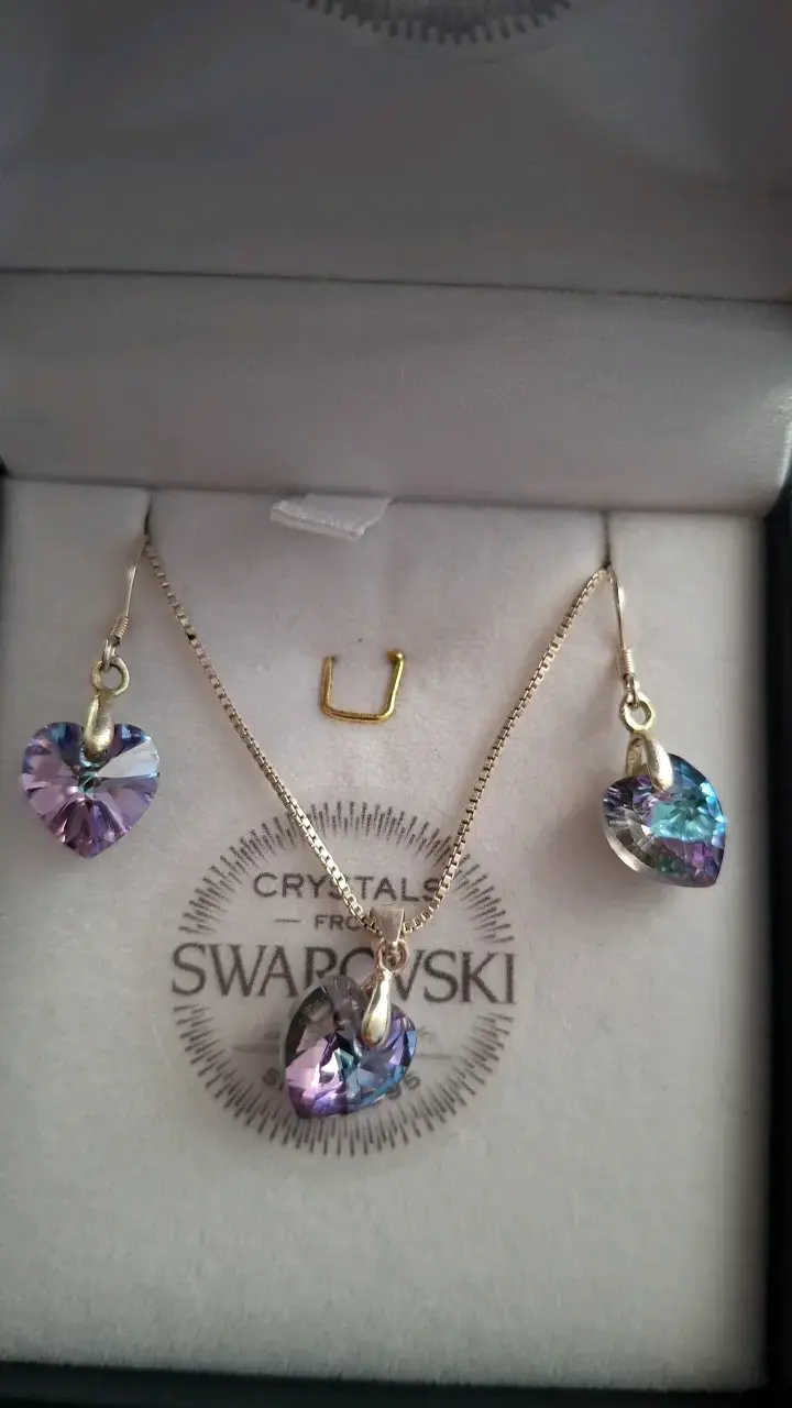 Set de joyería con cristales Swarovski en forma de corazón - 2