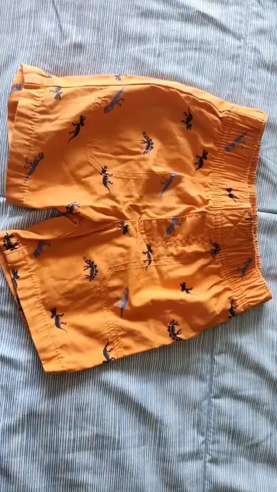 Shorts naranjas para niño estampado de dinosaur - miniatura 1